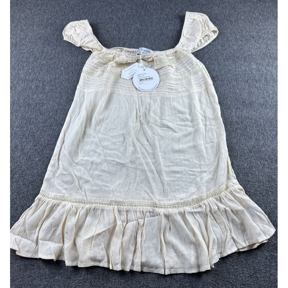 Auguste Isabella Play Dress Womens Sz 4 Natural‎ Lurex Lace Off Shoulder NWT